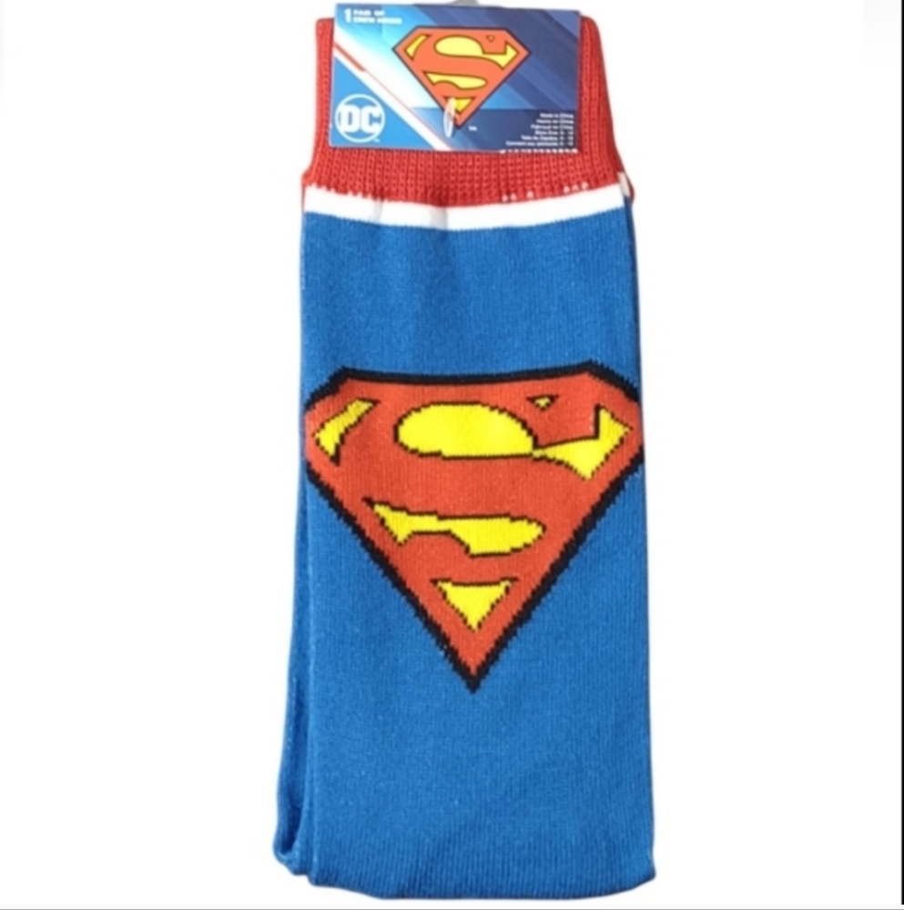 DC Comics Superman Logo Blue and Red Socks Casual Novelty Bundle And Save